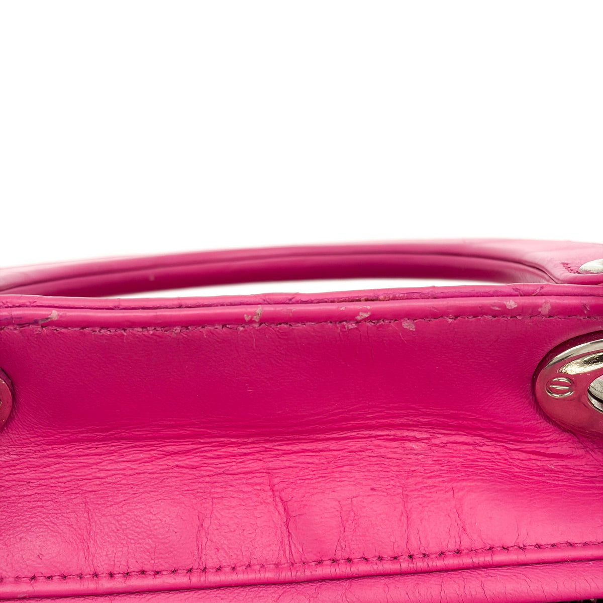 Christian Dior Lady Dior Cannage Quilt Lambskin, Pink, Leather, Handbag