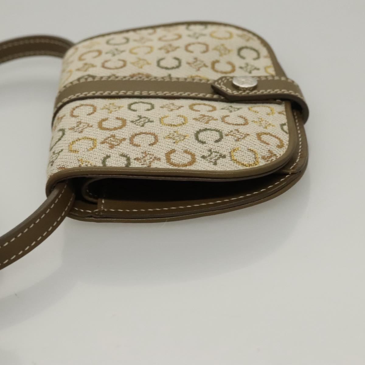 Celine Vintage Shoulder Bag Canvas, Khaki, Canvas, Shoulder Bag