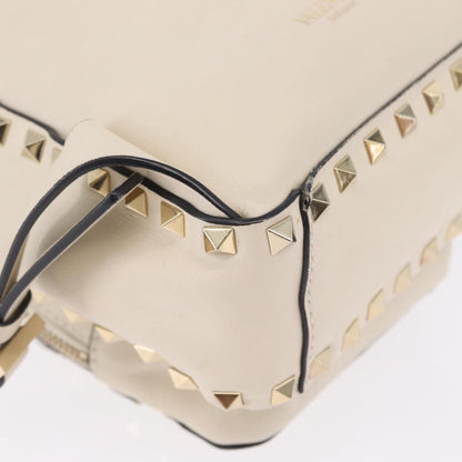 Valentino Garavani Rockstud Leather, Beige, Leather, Tote Bag