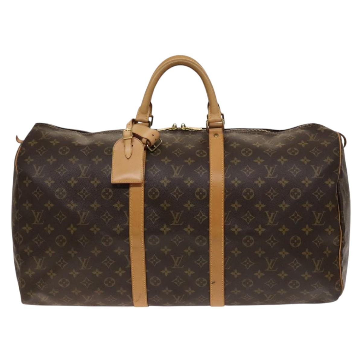 Louis Vuitton Keepall Bag Monogram Canvas, BROWN, CANVAS, Travel bag