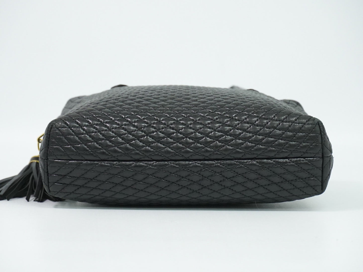 Bally Vintage Quilted Leather, Black, Leather, Handbag