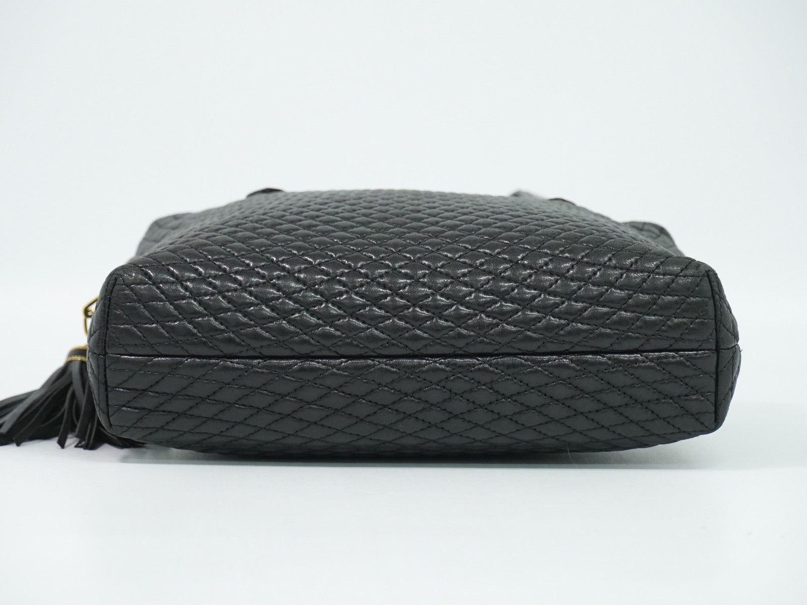 Bally Vintage Quilted Leather, Black, Leather, Handbag