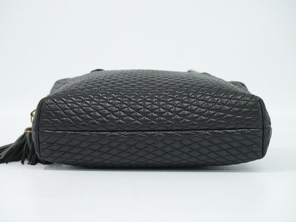 Bally Vintage Quilted Leather, Black, Leather, Handbag