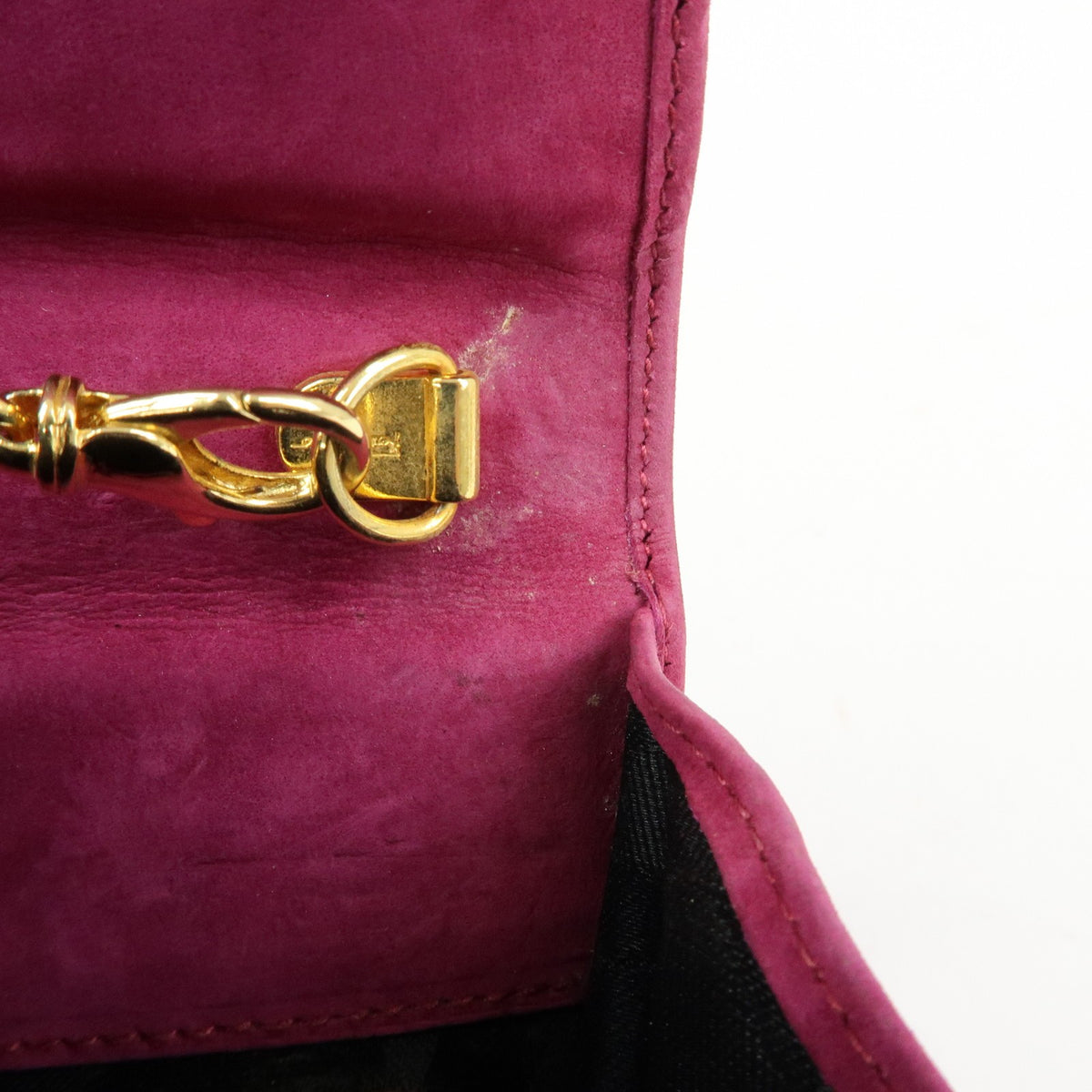 Salvatore Ferragamo Ginny Chain Waist Suede, Purple, Suede, Handbag