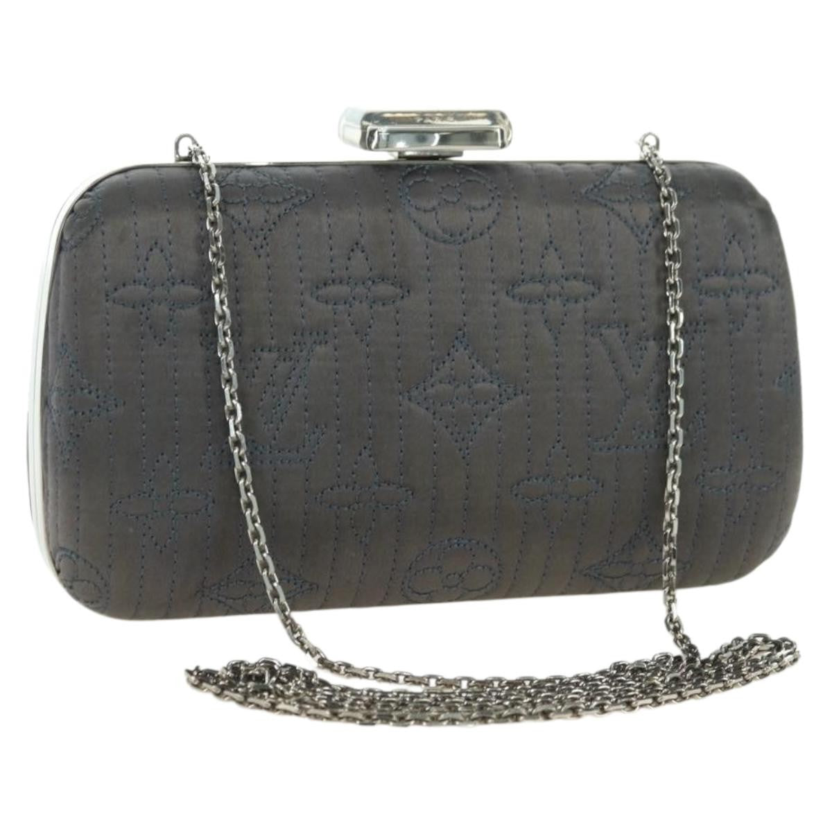 Louis Vuitton Motard Minaudiere Monogram Satin, Gray, Satin, Clutch