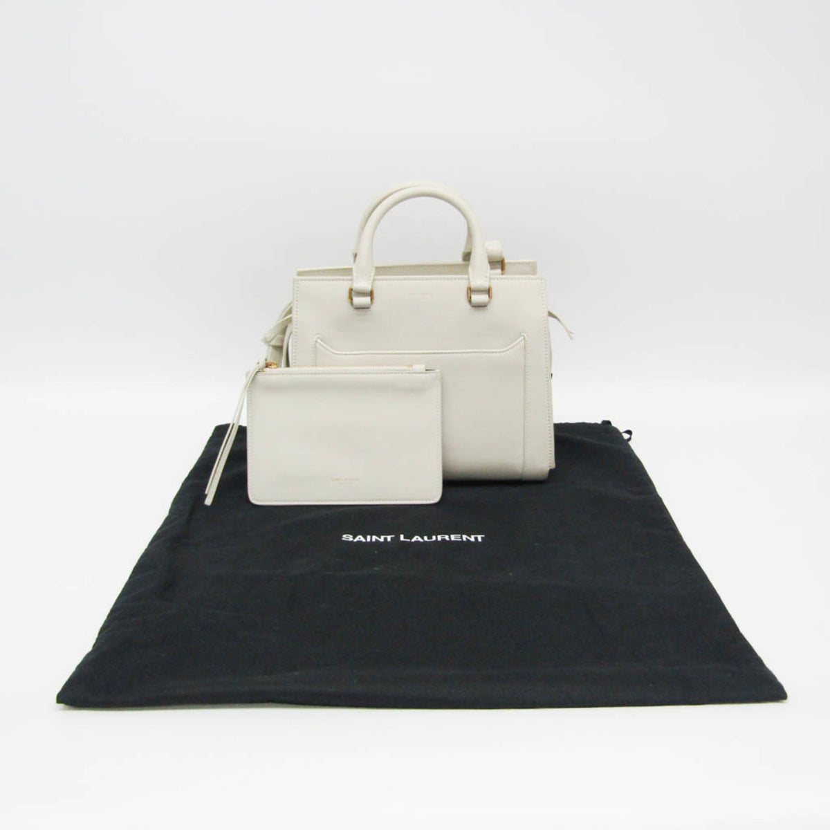 Saint Laurent East Side Smooth Leather, White, Leather, Tote Bag