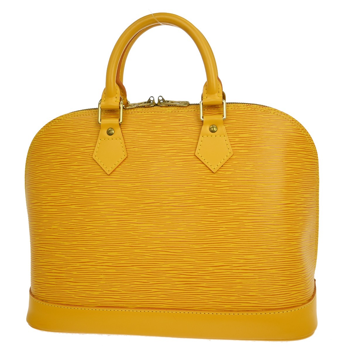 Louis Vuitton Alma Epi, Yellow, Leather, Handbag