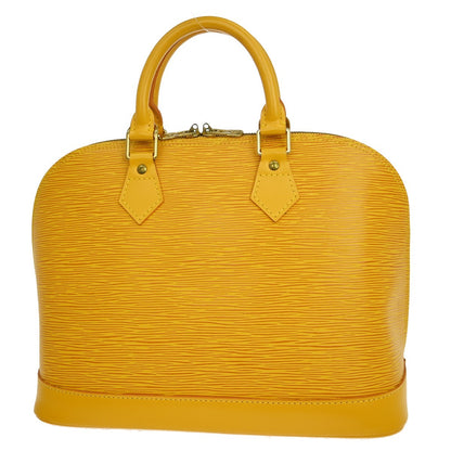 Louis Vuitton Alma Epi, Yellow, Leather, Handbag