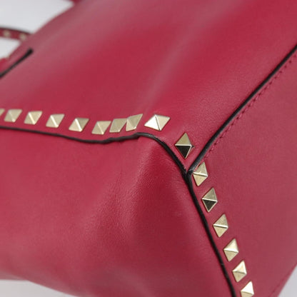Valentino Garavani Rockstud Tote Rigid Leather, Pink, Leather, Tote Bag