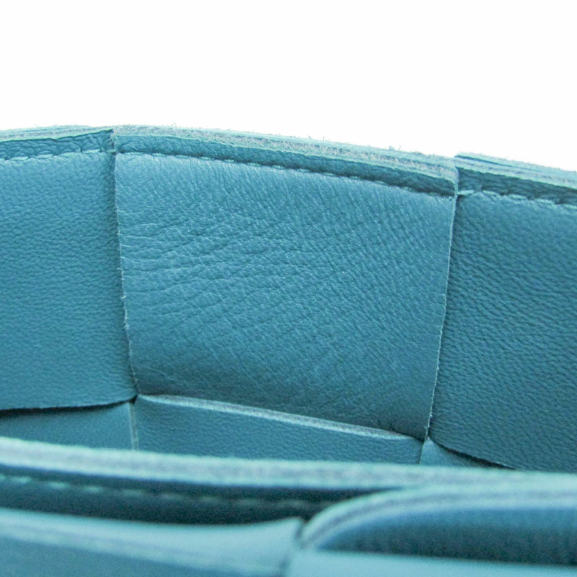 Bottega Veneta Cassette Maxi Intrecciato Leather, Blue, Leather, Clutch