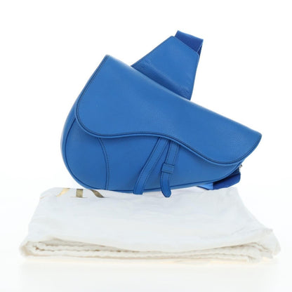 Christian Dior Saddle Leather, Blue, Leather, Crossbody Bag