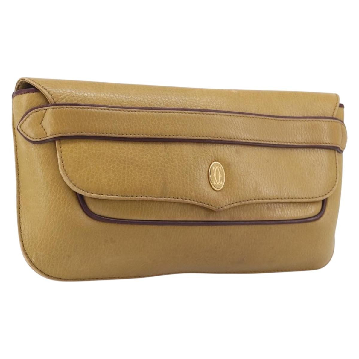 Cartier Must de Cartier Clutch Leather, Beige, Leather, Clutch