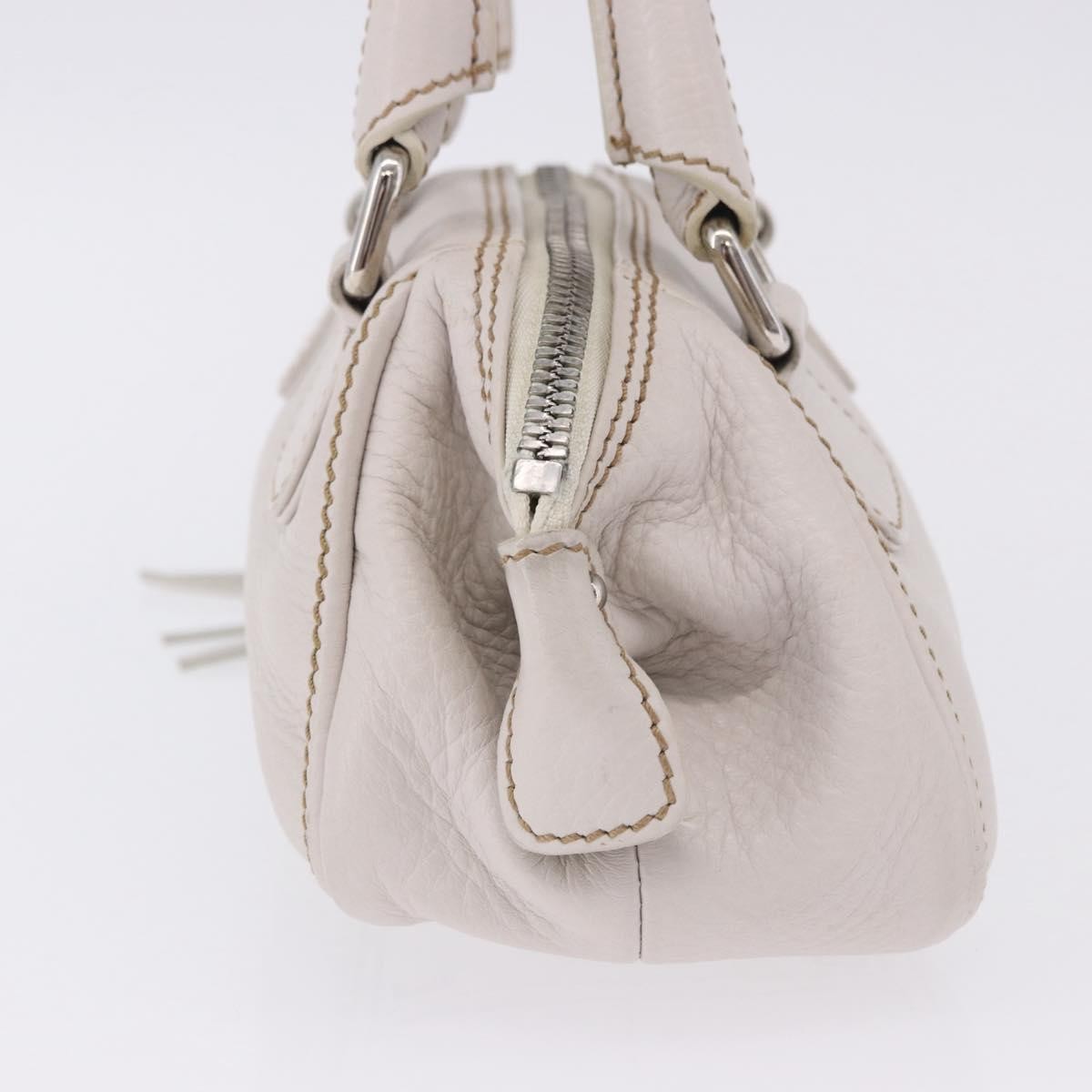 Chanel Lax Tassel Pebbled Leather, White, Leather, Handbag