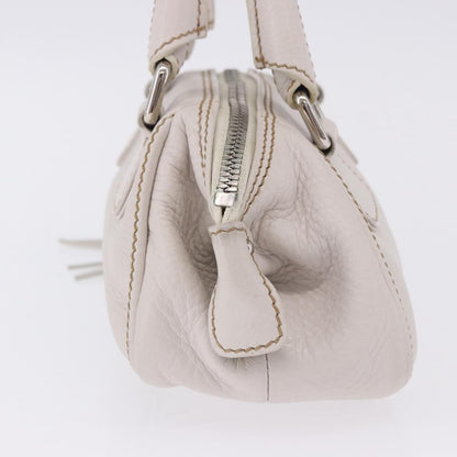Chanel Lax Tassel Pebbled Leather, White, Leather, Handbag