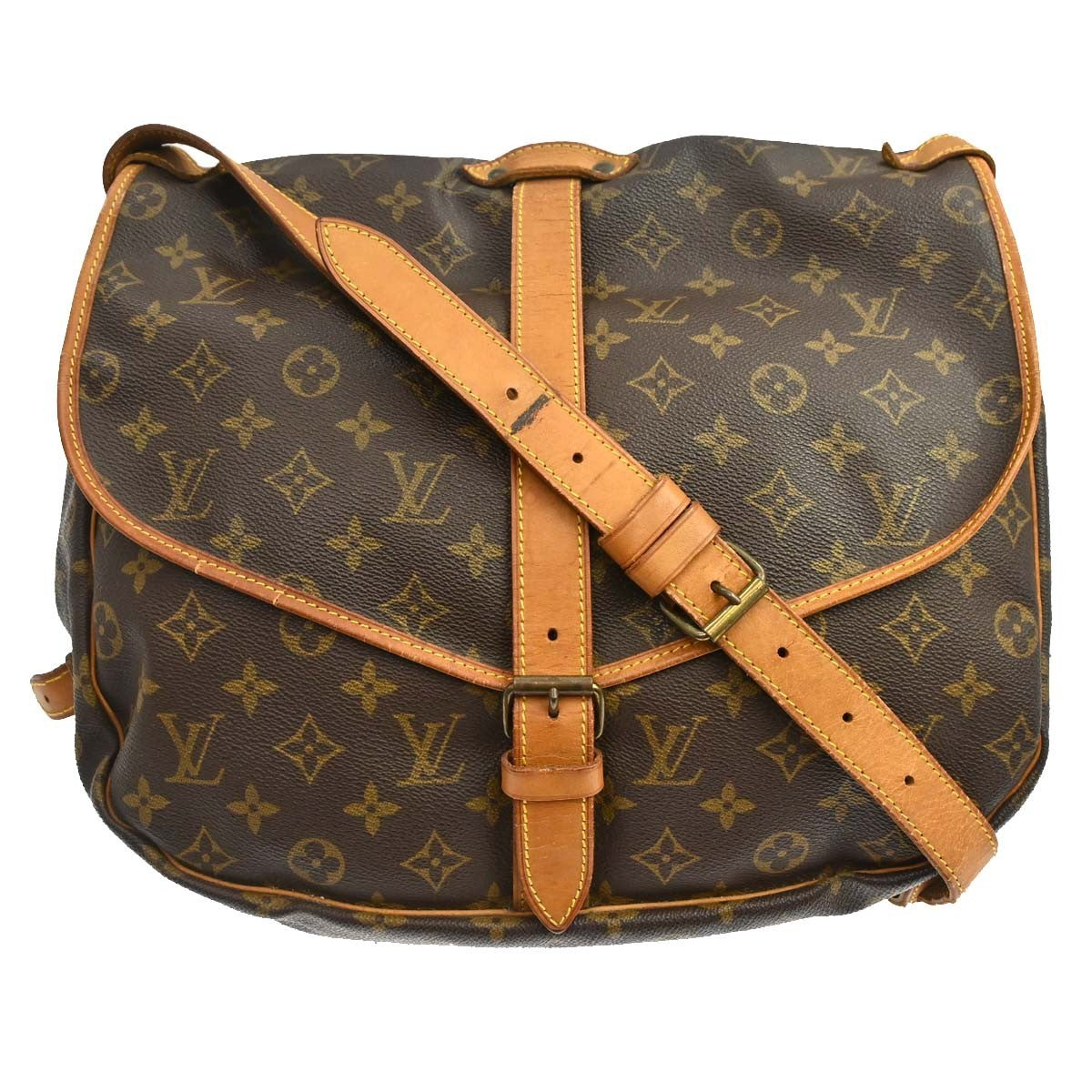 Louis Vuitton Saumur Monogram Canvas, Brown, Canvas, Shoulder Bag