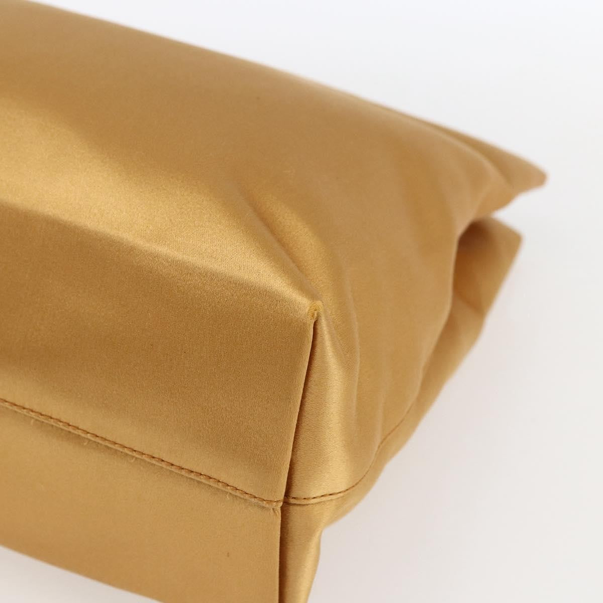 Prada Chain Satin, Gold, Satin, Shoulder Bag