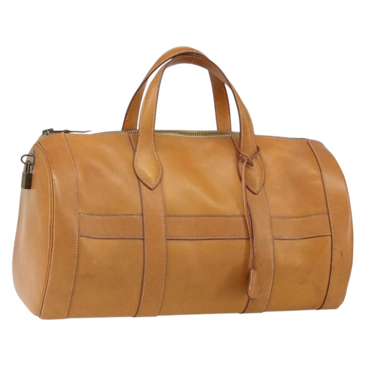 Hermes Vintage Convertible Boston Leather, Brown, Leather, Travel Bag