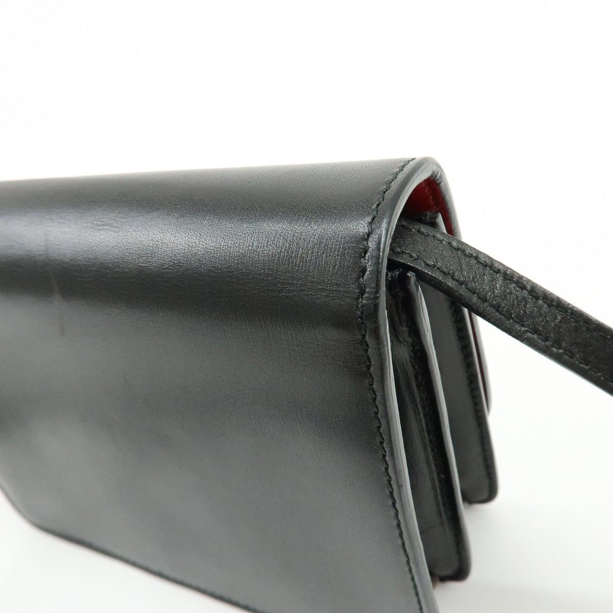 Prada Wallet on Strap City Calfskin, Black, Leather, Crossbody Bag