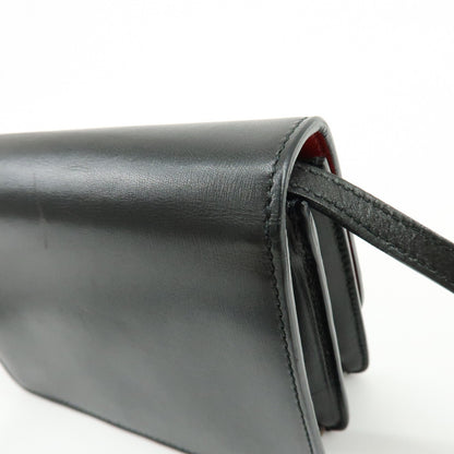 Prada Wallet on Strap City Calfskin, Black, Leather, Crossbody Bag