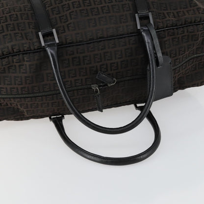 Fendi Vintage Boston Zucchino Canvas, Brown, Canvas, Handbag