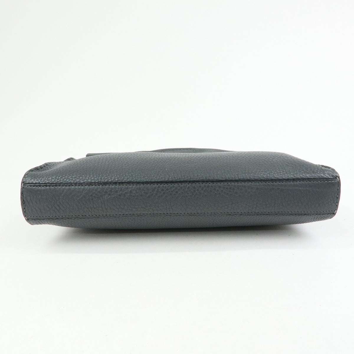 Fendi Selleria Peekaboo Grainy Leather, Gray, Leather, Handbag