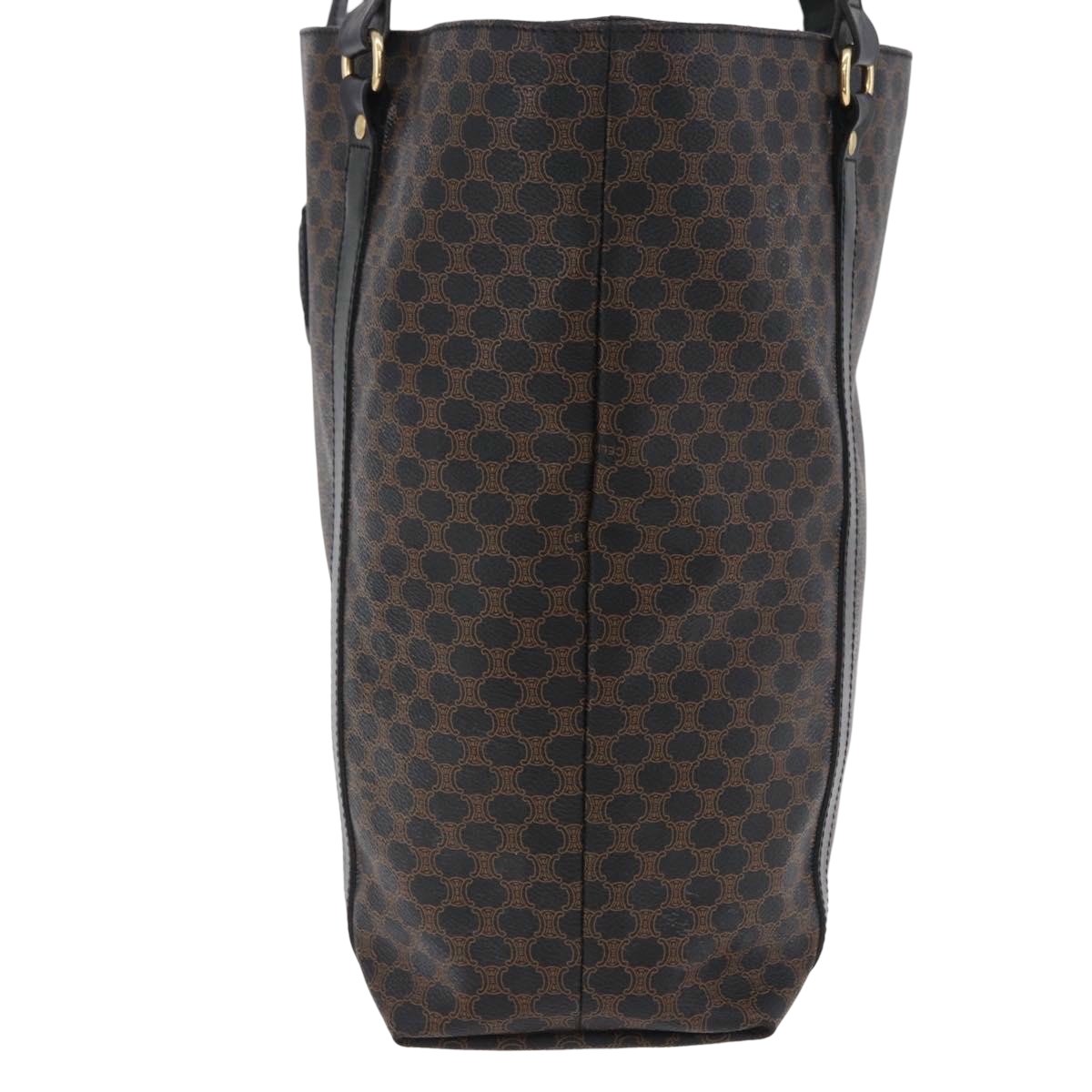 Celine Vintage Macadam Canvas and Leather, Black, Canvas, Shoulder Bag