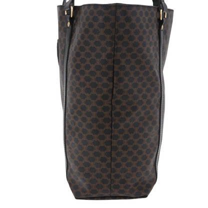 Celine Vintage Macadam Canvas and Leather, Black, Canvas, Shoulder Bag