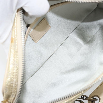 Louis Vuitton McKenna Mini Lin, Gold, Canvas, Shoulder Bag