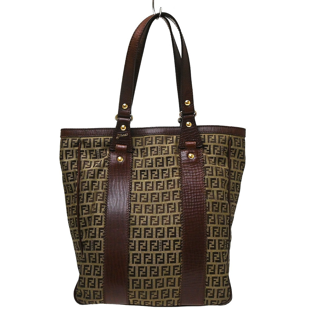 Fendi Open Tote Zucchino Canvas, Brown, Canvas, Handbag