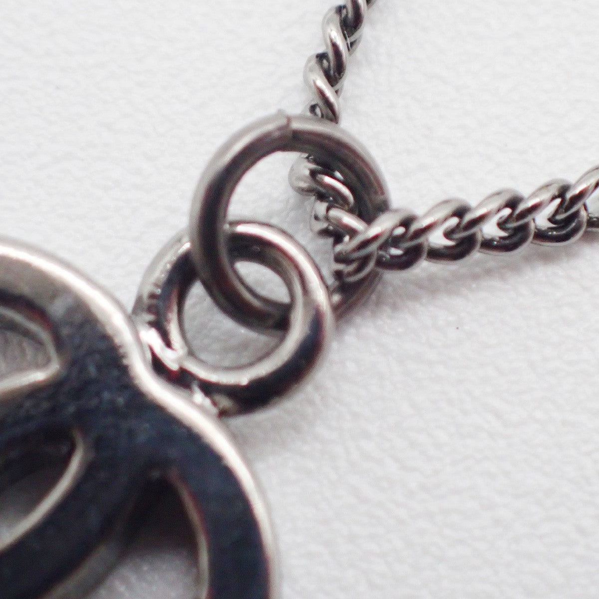 Chanel CC Flower Ladybug Silver Plated and Acrylic, Silver, Metal, Necklace