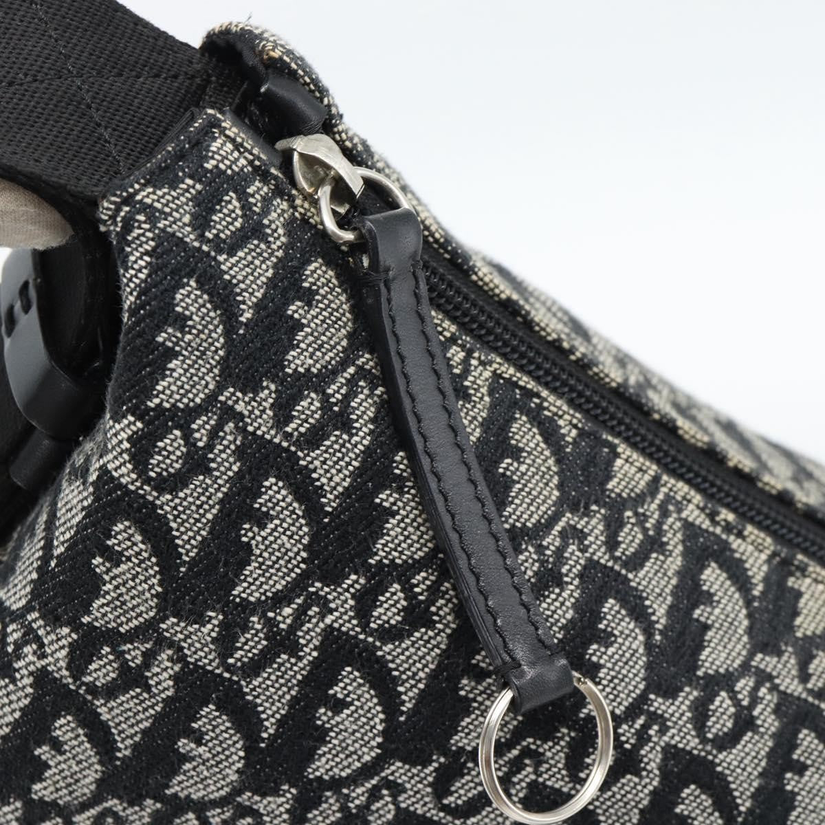 Christian Dior Vintage Trotter Messenger Diorissimo Canvas, Black, Canvas, Shoulder Bag