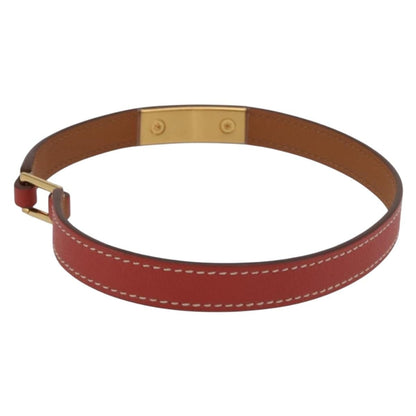 Hermes Rivale Double Tour Leather, Red, Leather, Bracelet