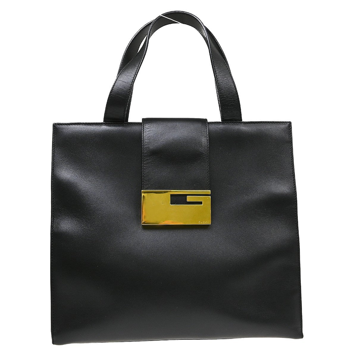 Gucci Vintage square G Leather, Black, Leather, Handbag