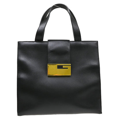 Gucci Vintage square G Leather, Black, Leather, Handbag