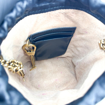Gucci GG Marmont Bucket Matelasse Leather, Black, Leather, Handbag