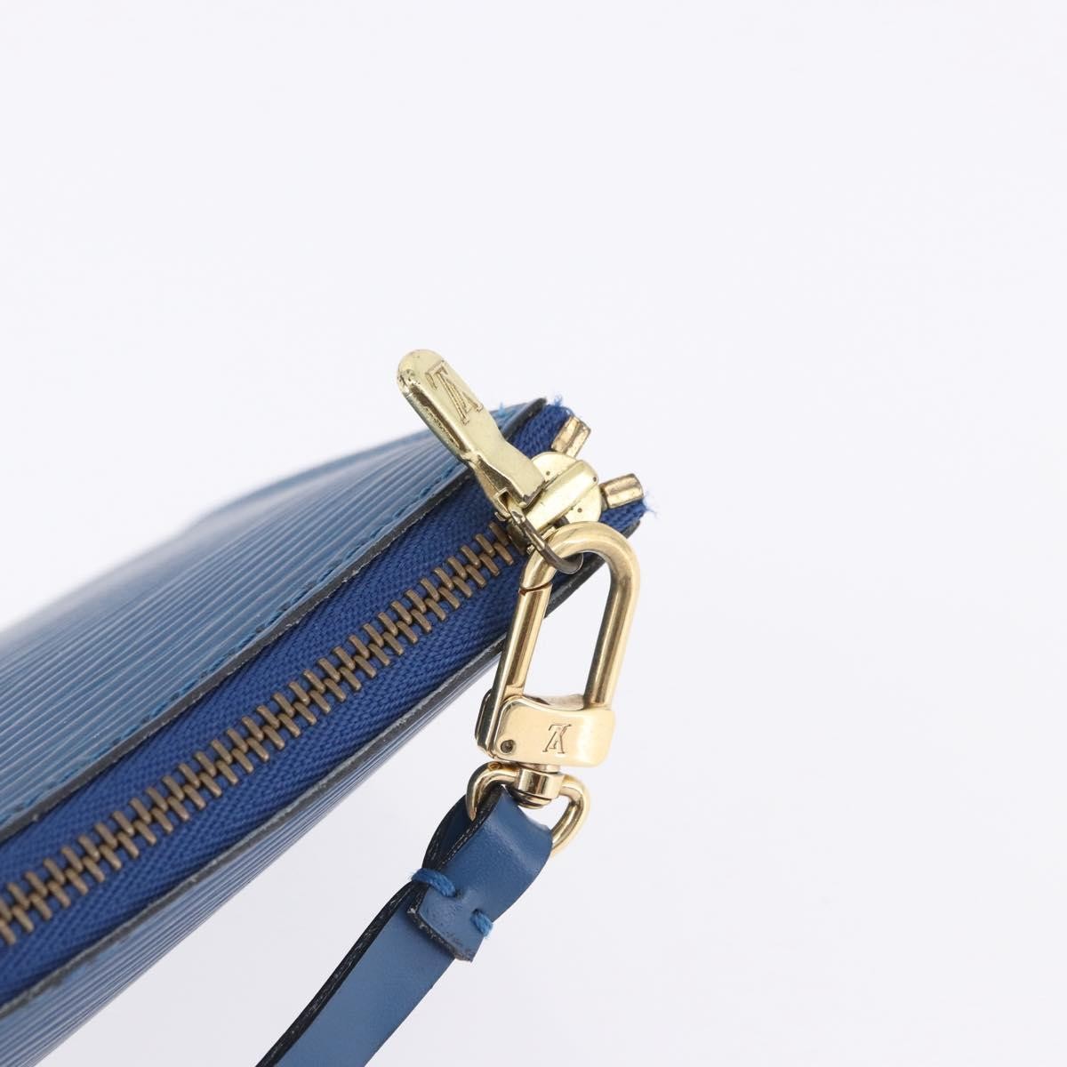 Louis Vuitton Pochette Accessoires Epi, Blue, Leather, Clutch