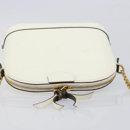 Louis Vuitton Alma Chain Vernis with Monogram Canvas, White, Patent Leather, Handbag