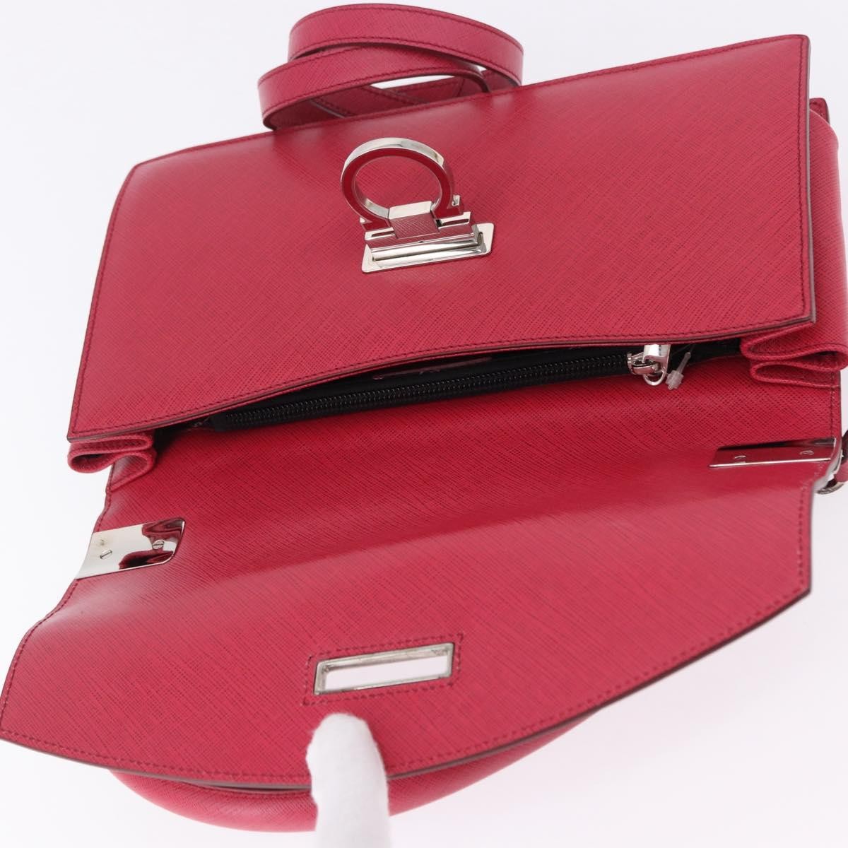Salvatore Ferragamo Gancini Convertible Top Handle Saffiano Leather, Pink, Leather, Handbag