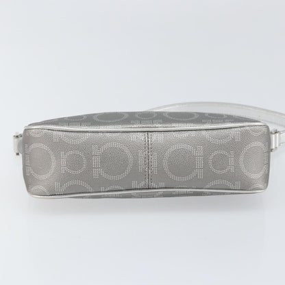 Salvatore Ferragamo Gancini Leather, Silver, Leather, Crossbody Bag