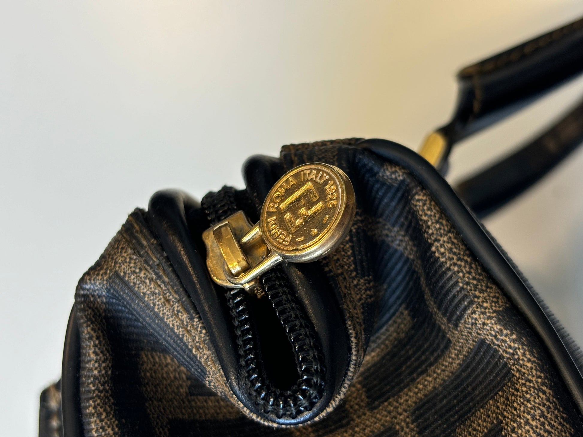 Fendi Zucca Canvas, Brown, Canvas, Handbag