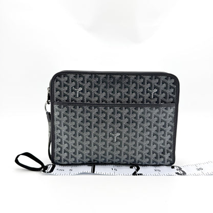 Goyard Jouvence Toiletry Coated Canvas, Black, Canvas, Clutch