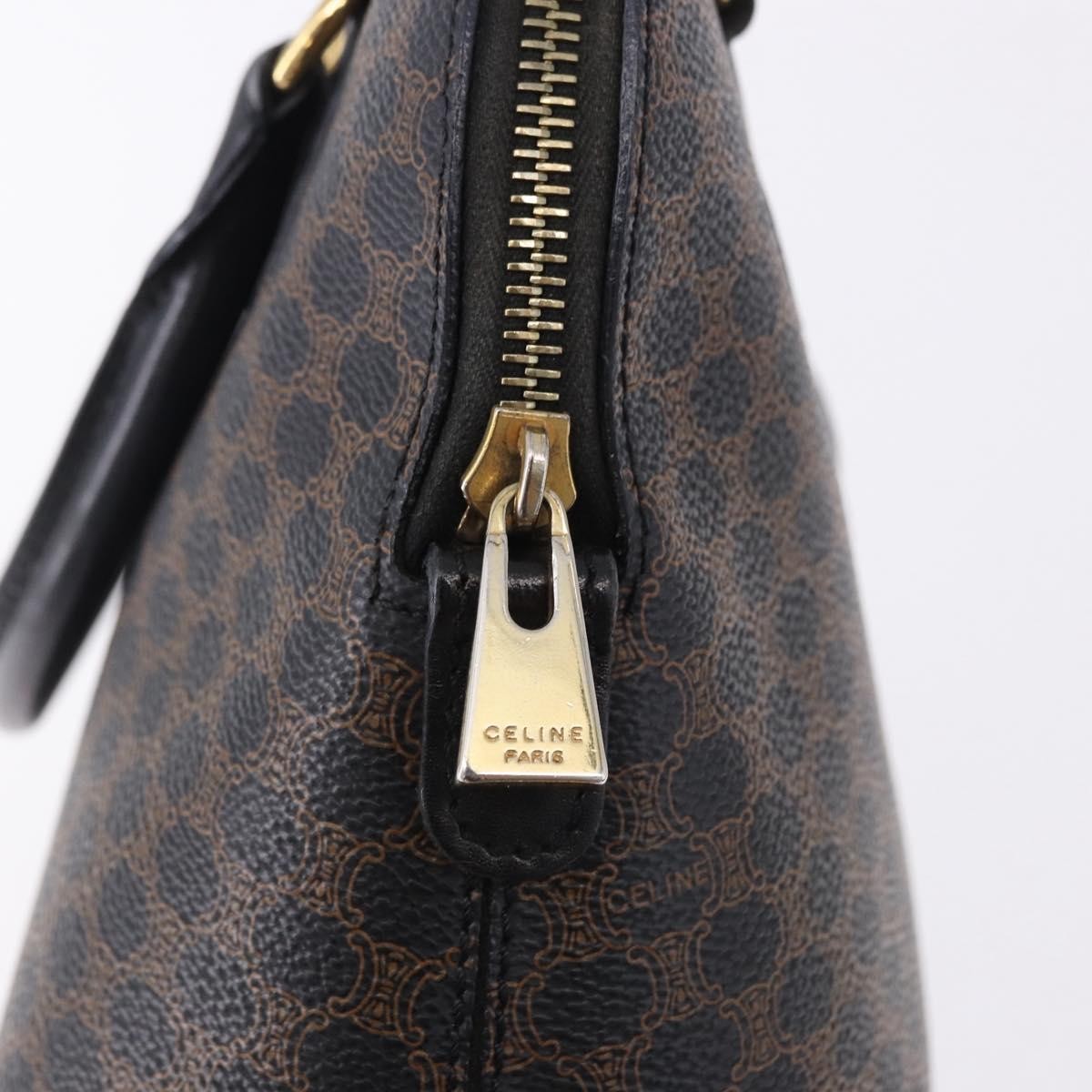 Celine Macadam Toile Triomphe, Black, Canvas, Handbag