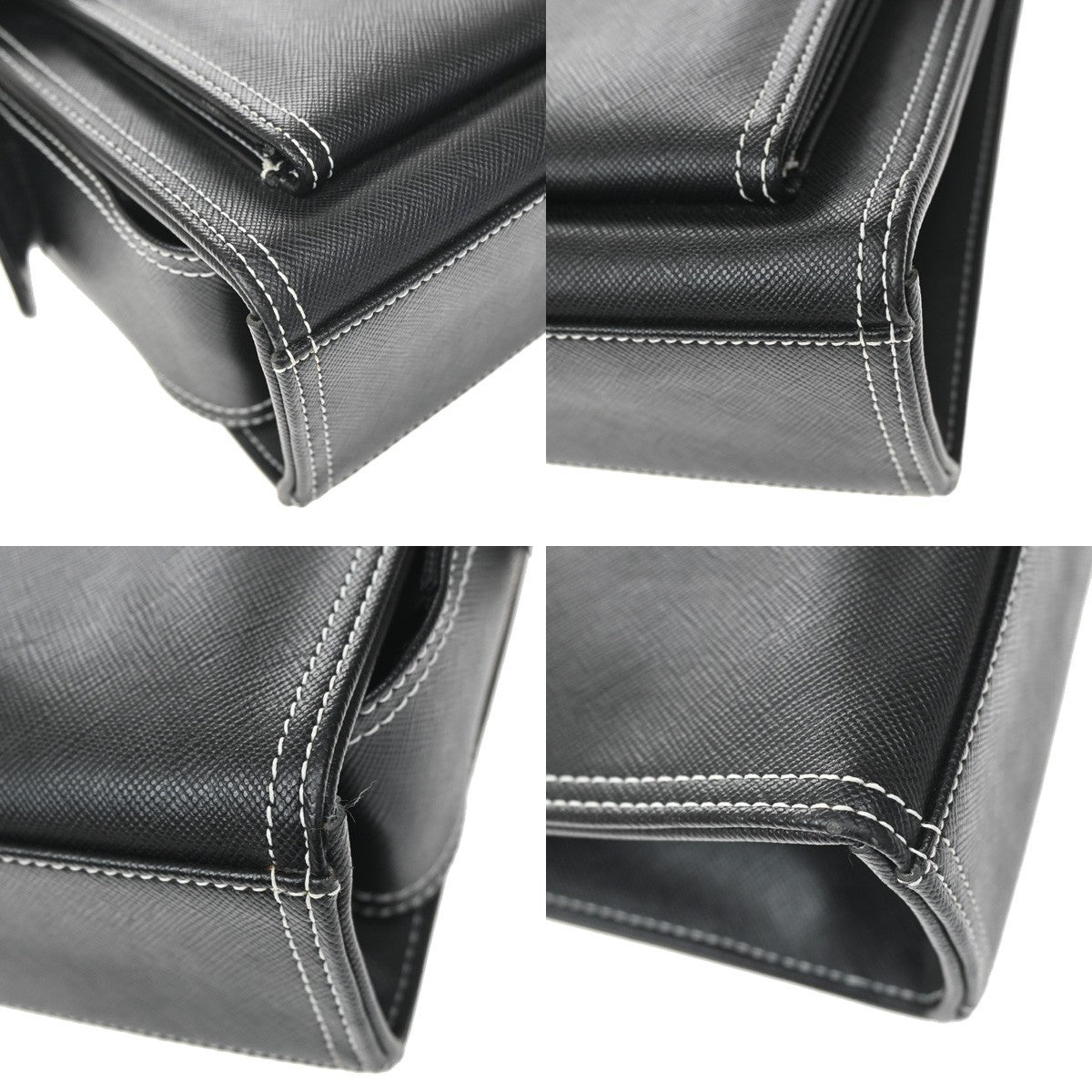 Saint Laurent Front Logo Plaque Convertible Clutch Leather, Black, Leather, Clutch