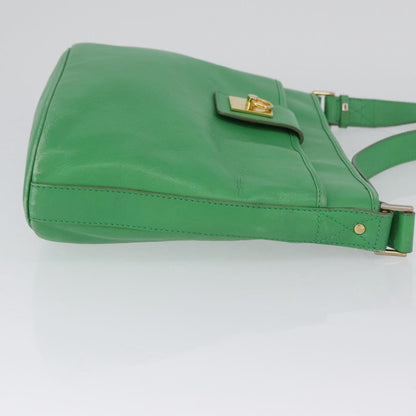 Celine Vintage Leather, Green, Leather, Shoulder Bag