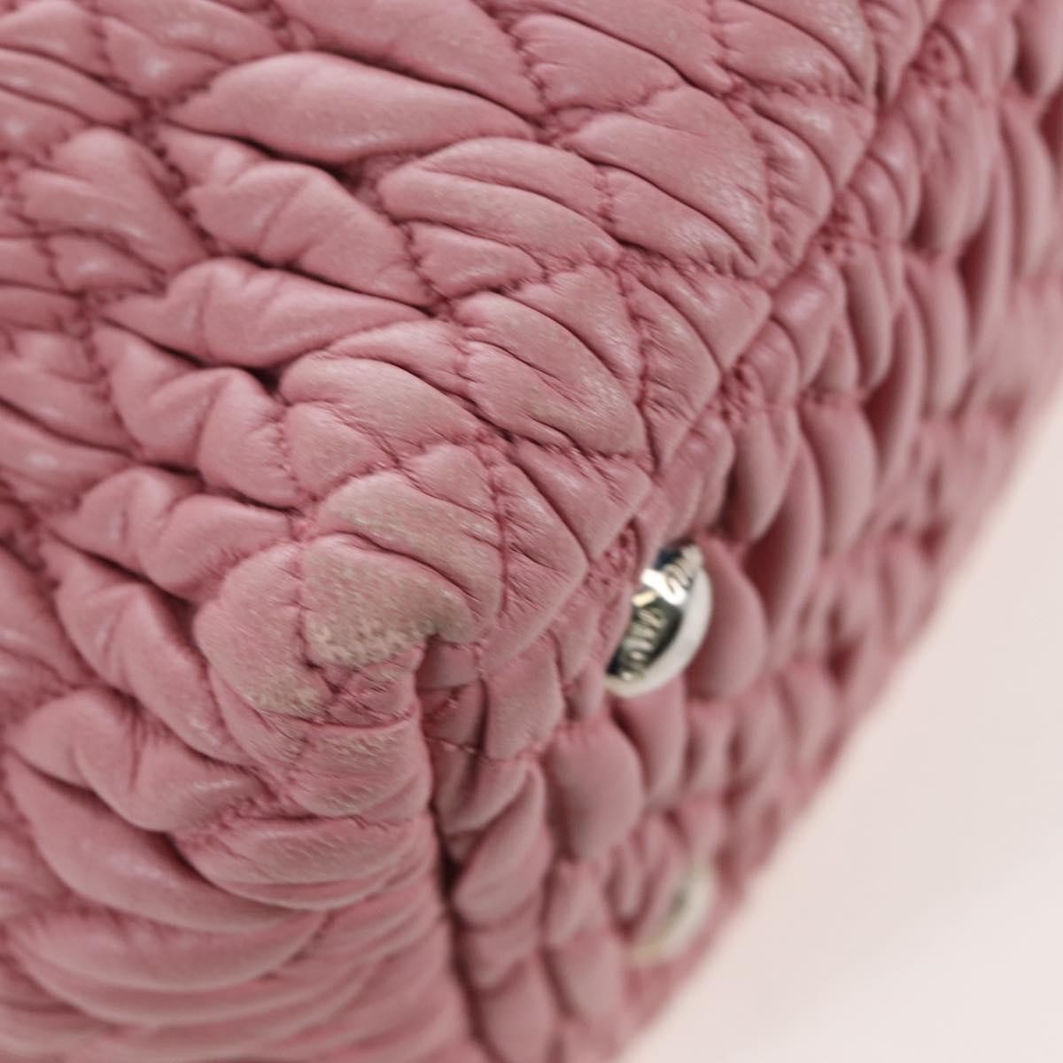 Miu Miu Crystal Convertible Top Handle Matelasse Leather, Pink, Leather, Handbag