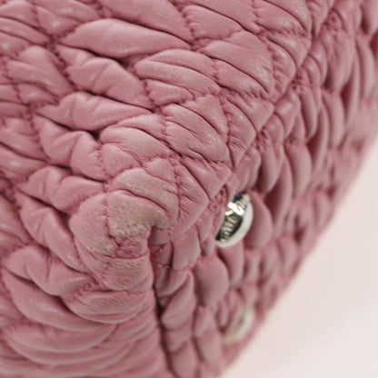 Miu Miu Crystal Convertible Top Handle Matelasse Leather, Pink, Leather, Handbag