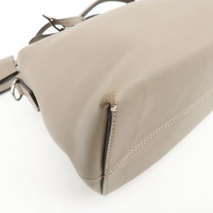 Fendi By The Way Satchel Calfskin, Beige, Leather, Handbag