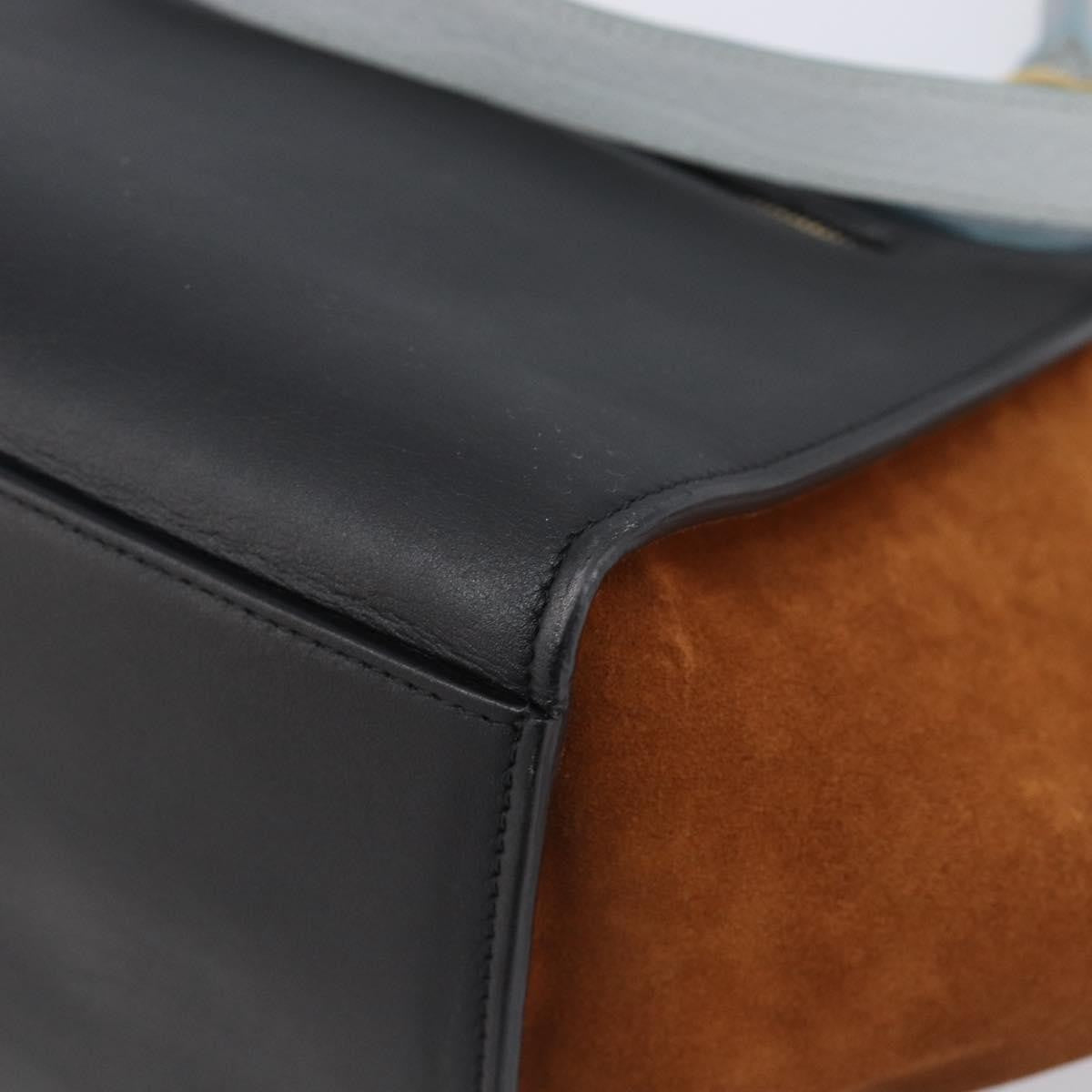 Celine Trapeze Leather, Blue, Leather, Handbag