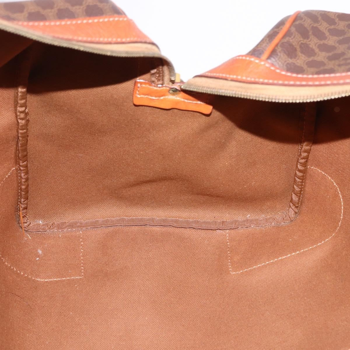 Celine Vintage Duffle Macadam Coated Canvas, Brown, Canvas, Handbag