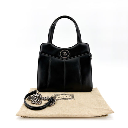 Gucci Petite GG Quilted Leather, Black, Leather, Tote Bag